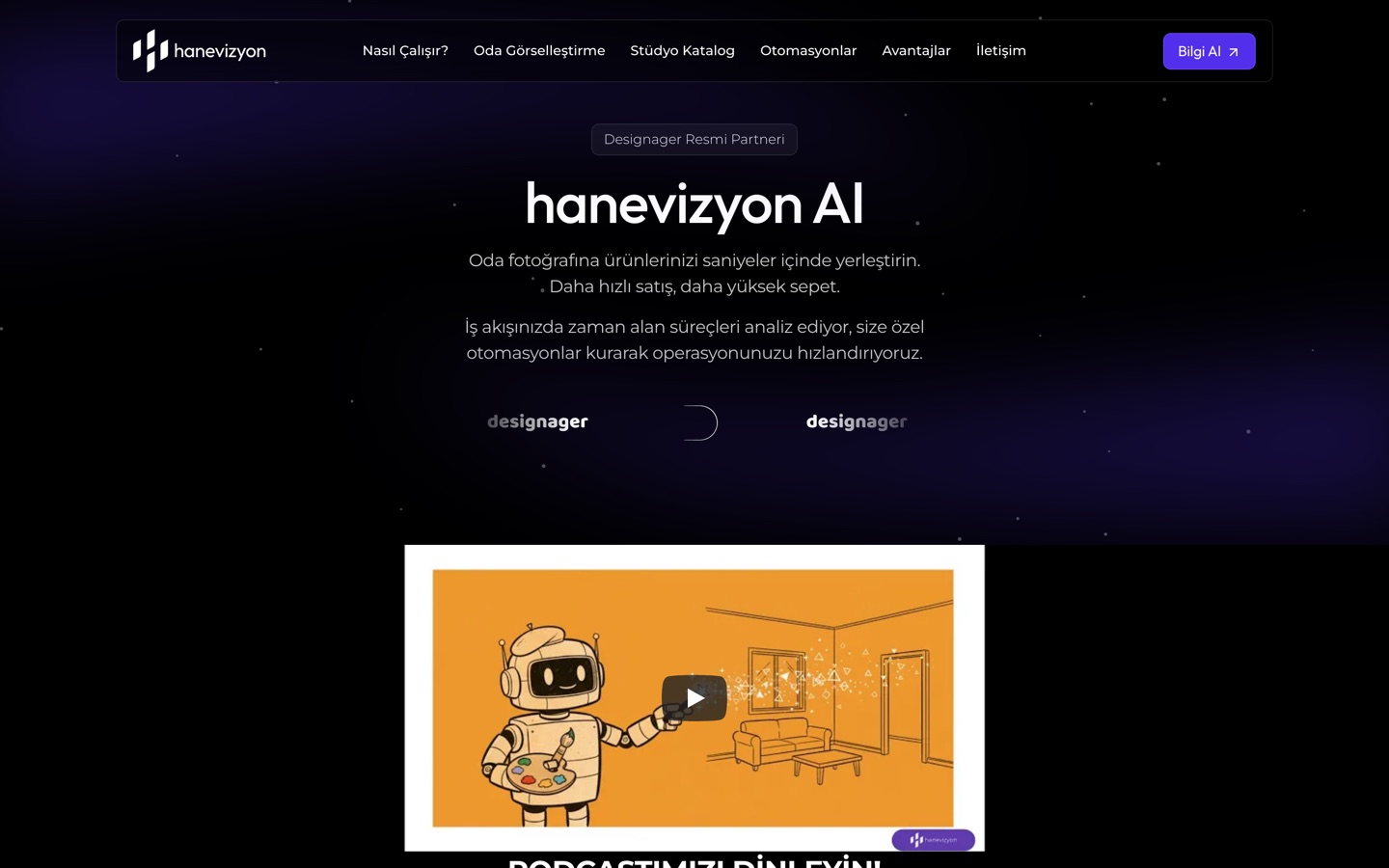 hanevizyon AI — oda fotoğrafına ürün yerleştirme